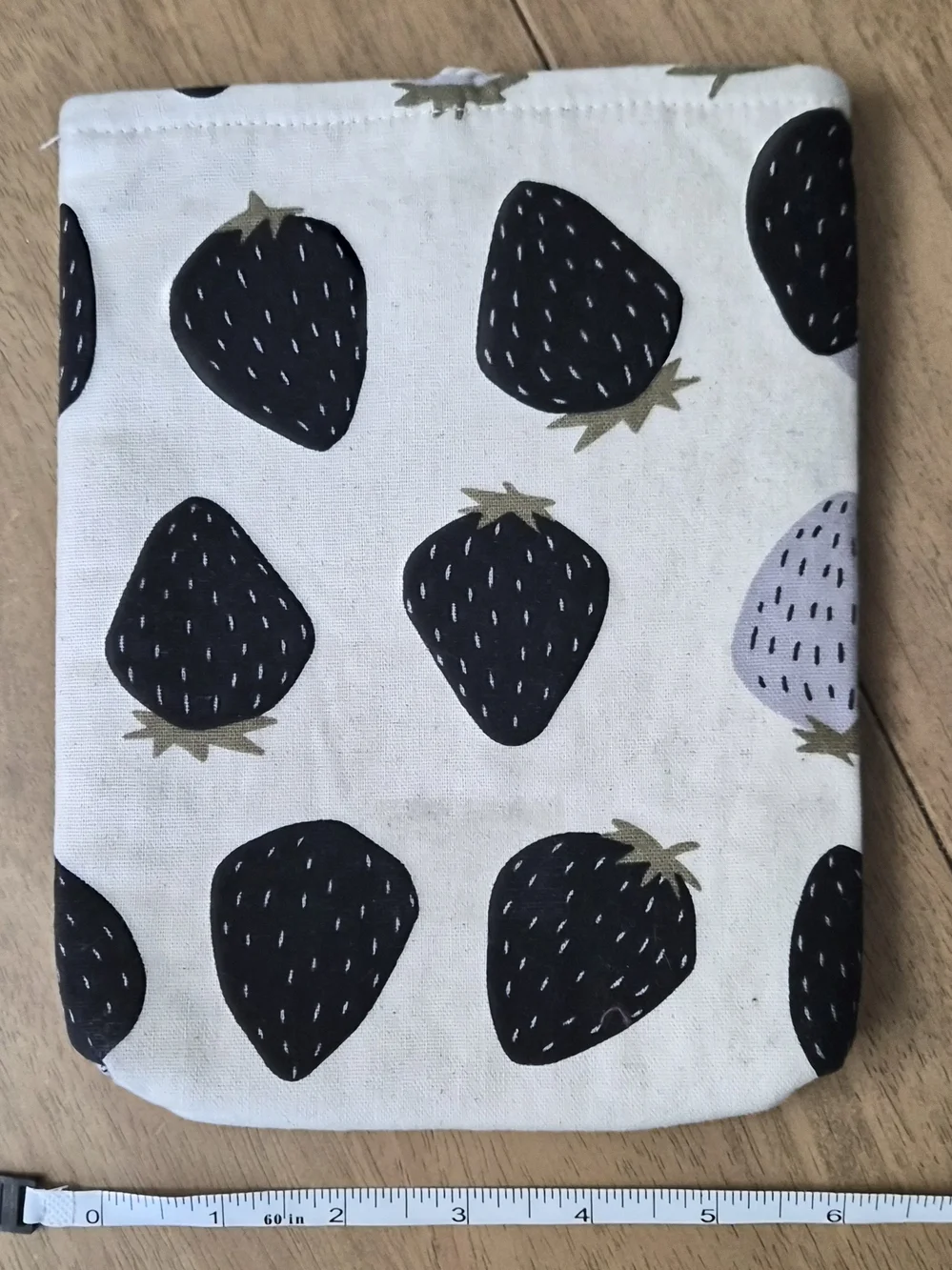 Handmade Strawberry Print Fabric Kindle E Reader Pouch